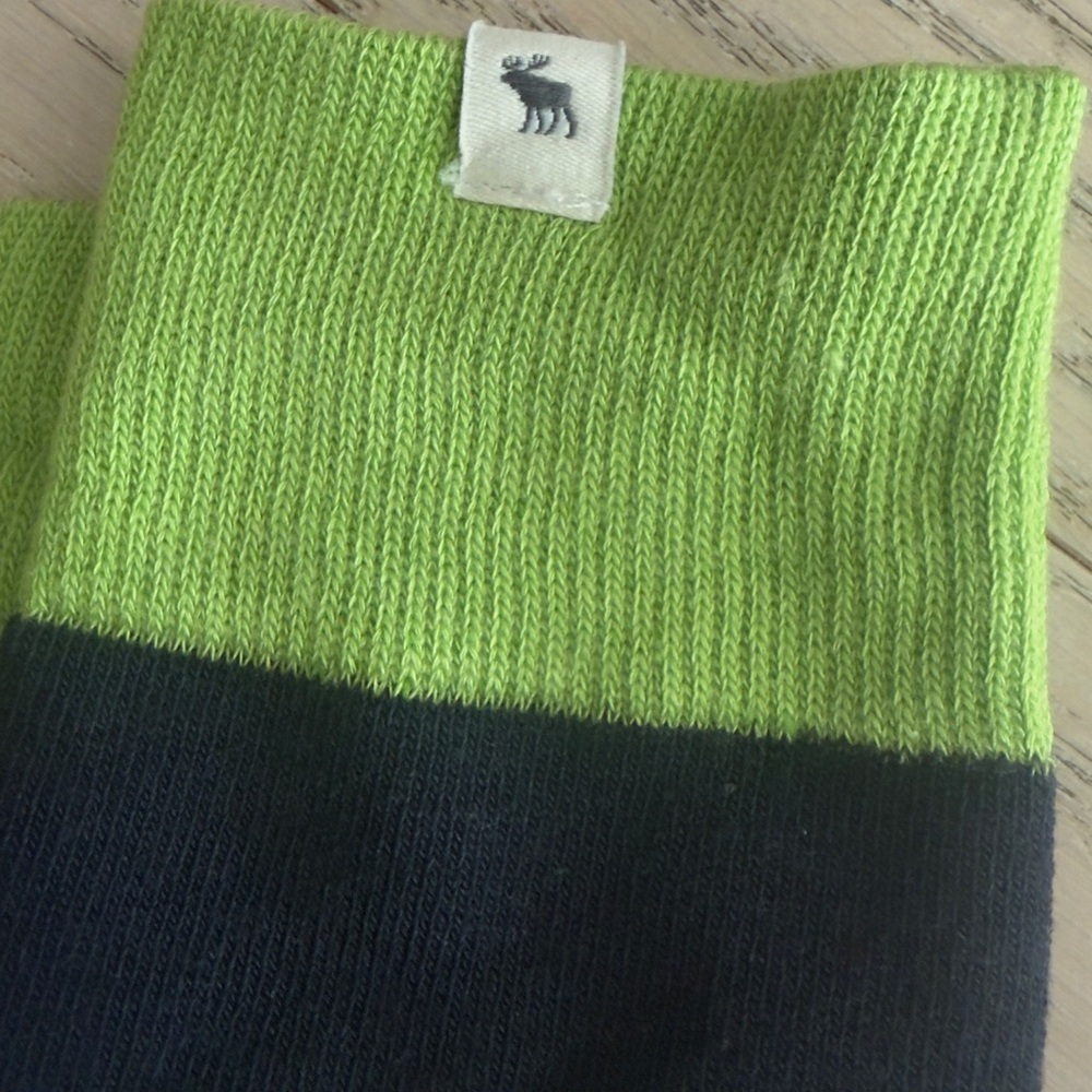 NWOT Abercrombie Two-Tone Green and Navy Socks